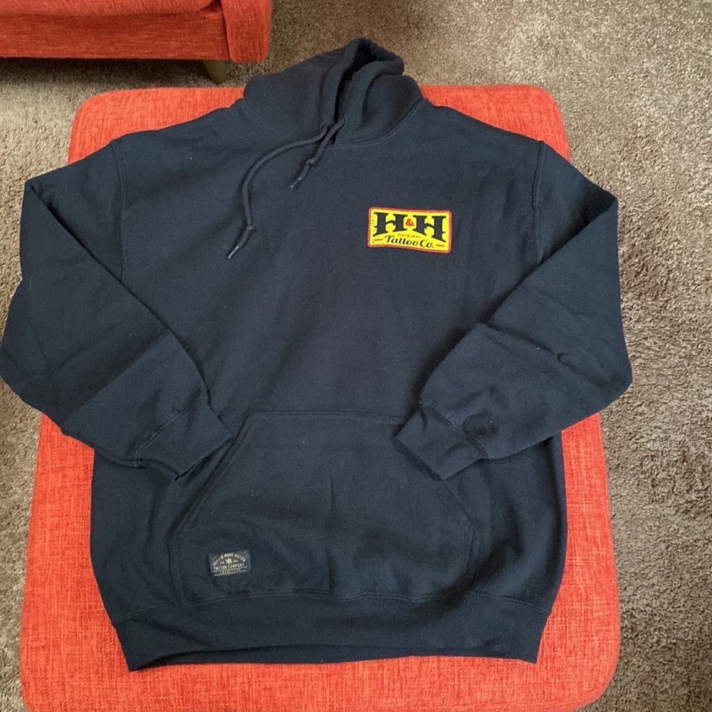 H&H Hart & Huntington Tattoo Co Black Hoodie Sweatshirt